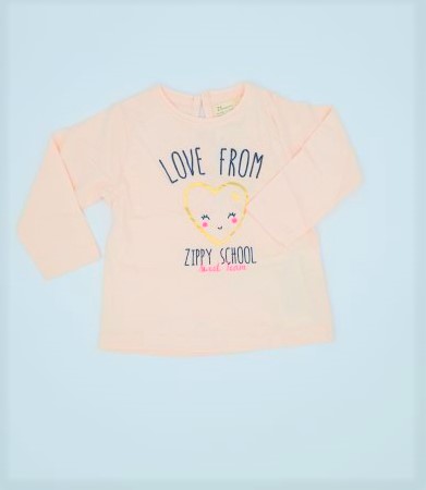 Camiseta rosa bebe niña zippy
