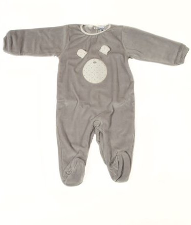 pelele terciopelo gris pijama bebe