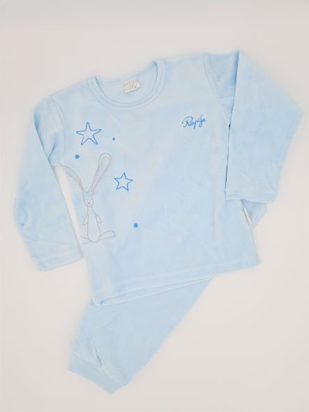 pijama terciopelo azul niño rapife