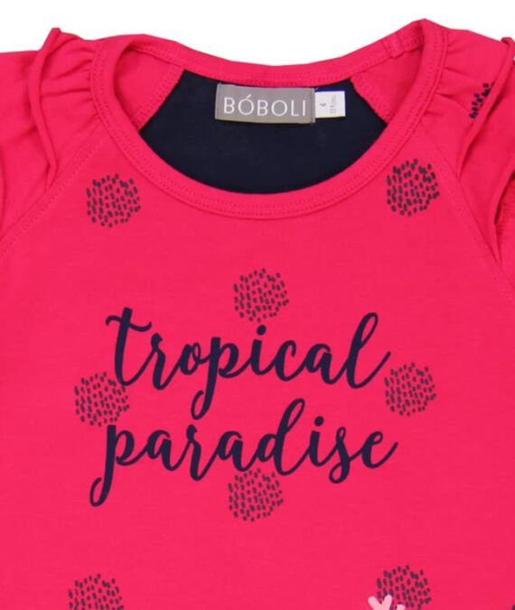 vestido rosa tropical niña boboli