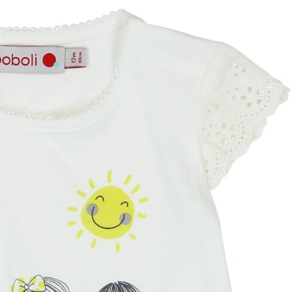 Camiseta blanca bebe niña boboli