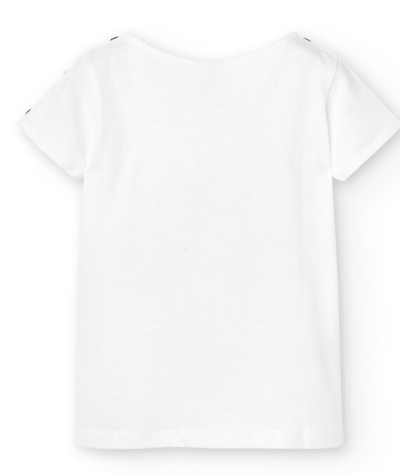 Camiseta de punto blanco con estampado boboli