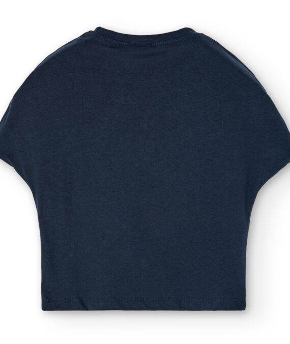 Camiseta azul marino niña boboli corta